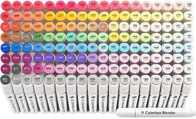 Novari - Markeerstiften - Alcohol markers - Alcohol stiften - Twinmarkers - Stiften - Dubbele punt - Sneldrogend - 104 kleuren