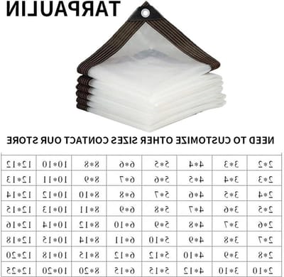 Waterdicht Zeildoek Dikker Transparant, For Tuin Regendicht Helder Poly Tarp Plantenafdekking Isolatie Schuurdoek Met Doorvoertules Accessoires (Size : 200x200cm)