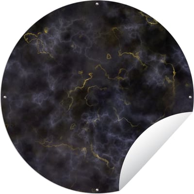 Tuincirkel Agaat steen - Black en gold - Edelsteen - 60x60 cm - Ronde Tuinposter - Buiten