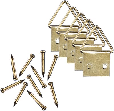 Ophangsysteem - 20x stuks - schildersdoeken haakjes - messing - schilderijhaakjes