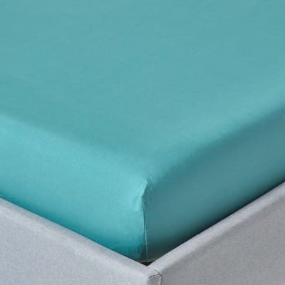 Homescapes Hoeslaken 140x190 cm – Petrol – 100% Egyptisch Perkal Katoen – 200 TC – Extra Diep 46 cm