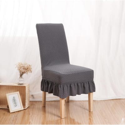 Rok Eetkamerstoelhoes Jacquard Elastisch Zacht Zitkussen Anti-vuil Krukhoes Geschikt voor Kit Dierenkamer Woonkamer Huisdecoratie 1 piece