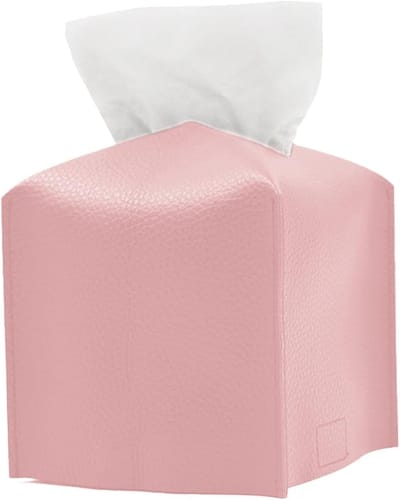 Jhubersproducts - Zakdoekbox - PU-leer - Elegant design - Roze - Tissuebox - Voor keuken en badkamer - Vierkant model