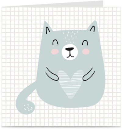 KAT | kaart zonder tekst / blanco wenskaart met envelop | zomaar kaartje | poes / cute cat