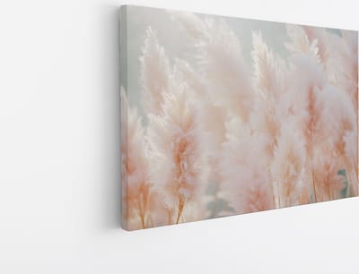 Saammp Canvas Schilderij - Pampas Gras in Zacht Licht - Natuur - Bloemen - 45x30 - Foto op canvas - Wanddecoratie - Muurdecoratie Woonkamer - Kantoor Decoratie