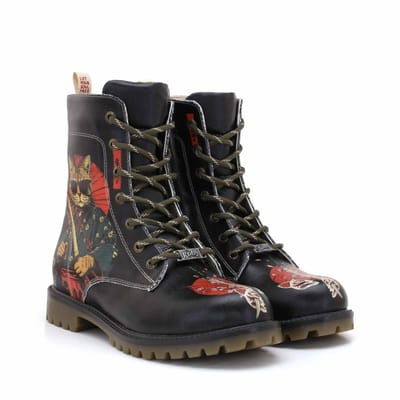 Goby Samurai Cat Boots – Dames Lange Veterboots – Vegan Leer – Handgemaakt – Maat 35