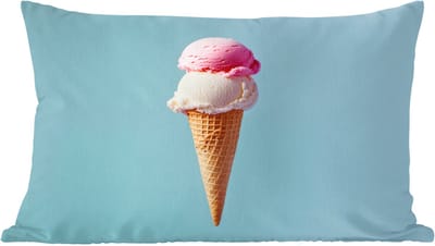 Sierkussens - Kussentjes Woonkamer - 60x40 cm - Bolletjes - Schepijs - Hoorntje - Blauw