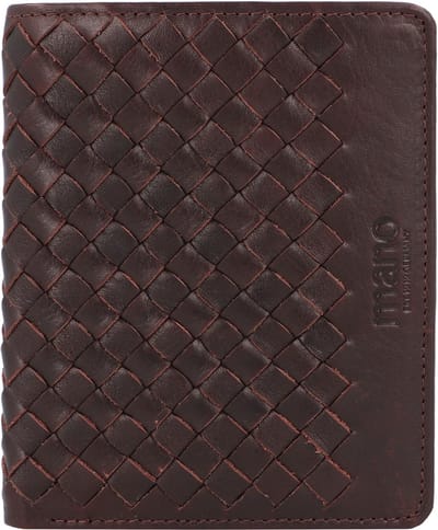 mano Don Luca Portemonnee Leer 10 cm - Jongens - Staand formaat - dunkelbraun