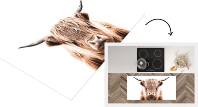 Keukenloper - Loper keuken - Schotse hooglander - Koe - Dieren - 120x60 cm - Keukenloper vinyl