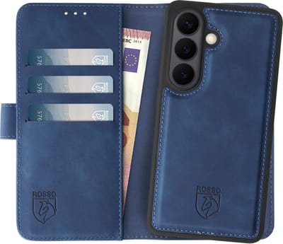 Rosso Element Geschikt voor Samsung Galaxy S26 | Uitneembaar 2-in-1 Hoesje | Luxe Portemonnee | Back Cover en Book Case | Pasjeshouder | Blauw
