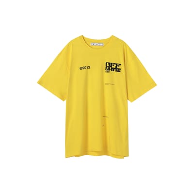 Off-White SS21 Tech Marker Logo Ronde Hals T-shirt Normale Pasvorm Heren Tops Geel OMAA038S21JER0081910 L yellow