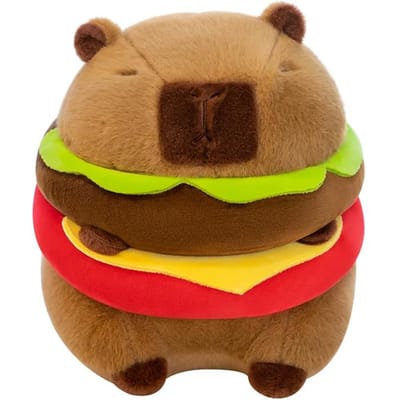 Nouveau Mignon Capybara Hamburger Peluche Jouet en Peluche Simulation Animal Poupée Jouet Doux pour Enfants Cadeau d'Anniversaire Kawaii Décoration de Chambre 30-35CM