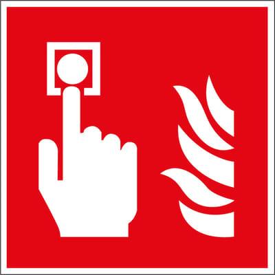Brandmelder sticker - ISO 7010 - F005 50 x 50 mm - 10 stuks per kaart