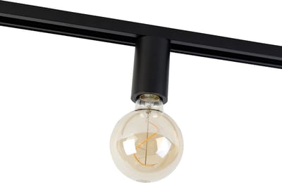QAZQA E27 fitting met rail ophanging voor 1-fase rail zwart - Jeana