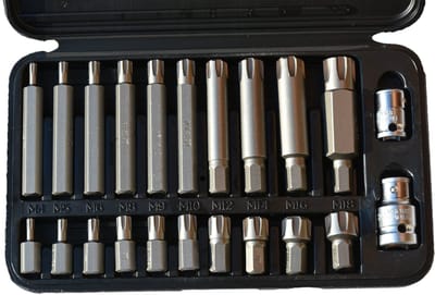 22-delige Ribe Bitset M4-M18, Staal S2, met Adapters