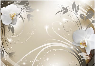 Fotobehangkoning - Behang - Vliesbehang - Fotobehang - Gold dance - Bloemen Kunst - 150 x 105 cm