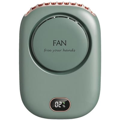 Draagbare Hangende Nekventilator, 2000mAh Draagbare Mini Ventilator, Batterijgevoed USB Oplaadbare 3 Snelheden Luchtkoeler voor Buitenreizen groen