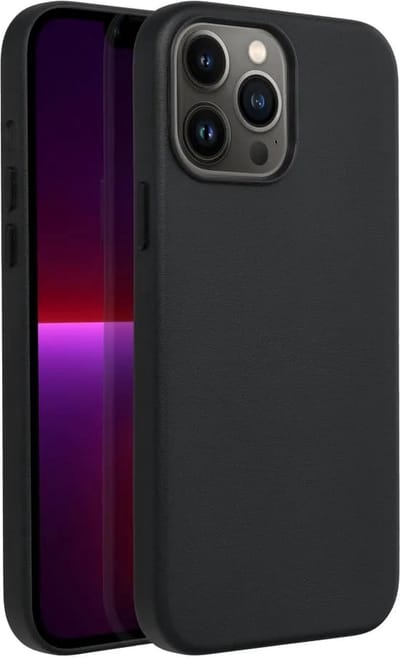 Casify Leren Hoesje geschikt voor MagSafe iPhone 13 Pro Max Hoesje - Zwart