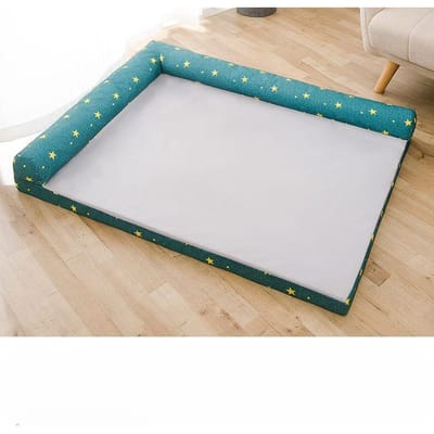 Niche pour chien toutes saisons, lit pour chien de grande taille, canapé pour animaux de compagnie amovible et lavable, tapis chaud pour chien Golden Retriever au début du printemps L   60*45*15 cm blue