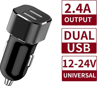 Dubbele usb Auto Oplader 12V / 24V Sigarettenaansteker Poort Autolader - Twee poorten