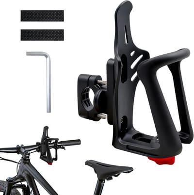 Universele Fiets Fleshouder met 360° Rotatie, Verstelbare Bevestiging voor Fietsframe en Handvat, Geschikt voor E-Bikes, Motoren en Scooters