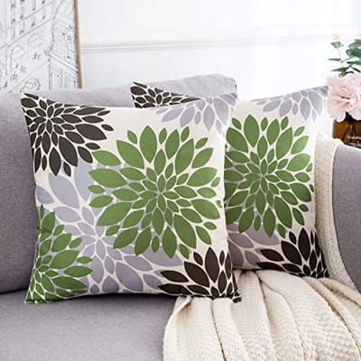 Kussenhoes 50 x 50 cm met moderne bloemen - set van 2 - decoratief en comfortabel voor woonkamer en slaapkamer