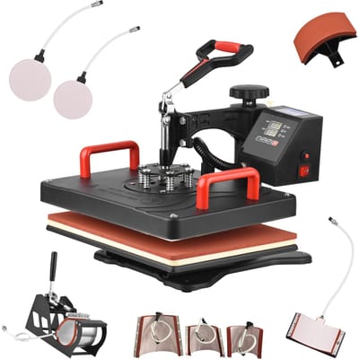 Multifunctionele 8-in-1 hittepersmachine 360 ​​graden draaibaar Hot Transfer-sublimatie digitaal persen 360 Degree Rotatable UK Plug zwart