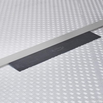 Rubberen Drempelhulp - Oprit Plank - Drempels Overbruggen - Anti-slip Profiel - 90x8x0.8cm - Zwart