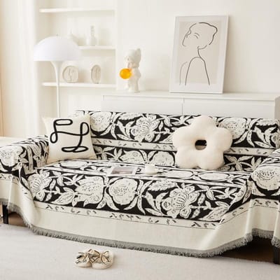 Universel pour toutes saisons Serviette de canapé Chenille Jacquard Serviette de canapé Housse de canapé en tissu Serviette Tout inclus Housse de canapé Tissu anti-poussière 180x130cm1pcs