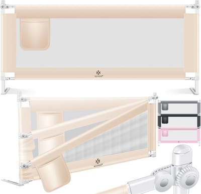 KESSER® bedhekje - Bedhek Kinderbedhek voor kinderen Baby bedhek Valbeveiligingsbed voor Bed & boxspring - 180cm, Beige
