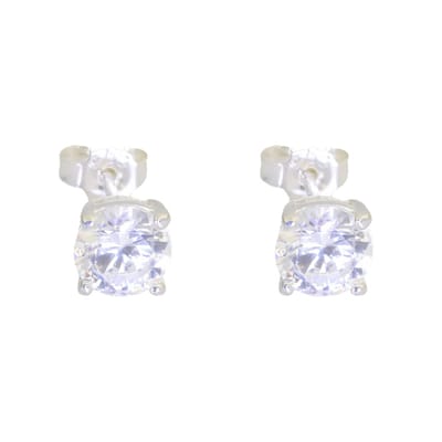 Behave – Oorbellen – 925 Sterling Zilver – Zirconia Oorknopje 6 mm - Rond