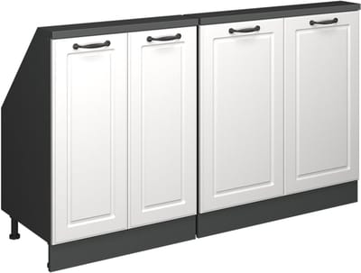 Vicco R-Line Keukenkast voor schuine wand – 140 cm Set van 2 Landhuis wit/antraciet