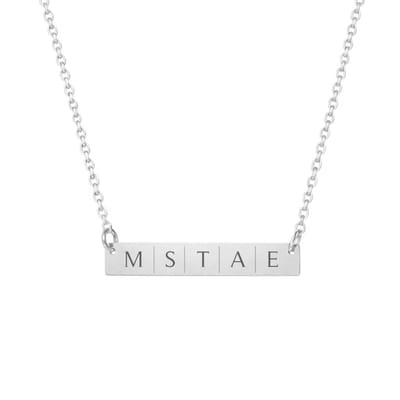 Dames Ketting met Initialen Bar Zilver