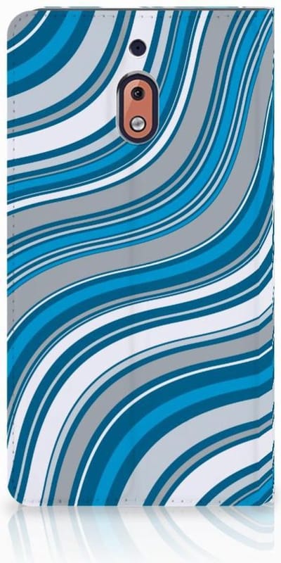 Nokia 2.1 2018 Hoesje met Magneet Waves Blue