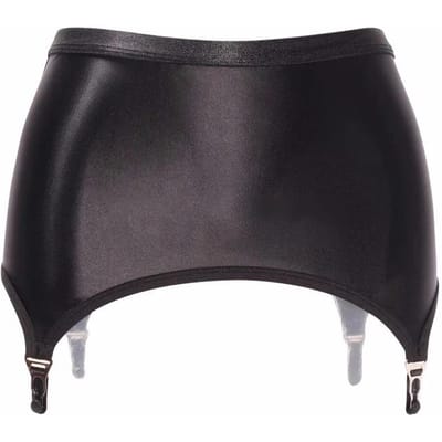Jupe Brillant à Effet Huilé avec Pinces Métalliques Porte-Jarretelles Élastiques Bretelles Sous-Vêtements Sexy Noirs Taille Haute pour Femmes Pour Bas Stockings Fête One Size gray