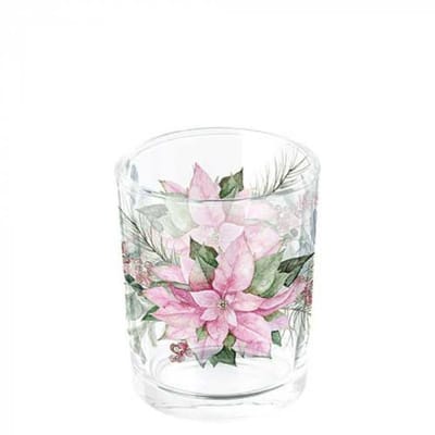 Ambiente Theelichthouder Pink poinsettia