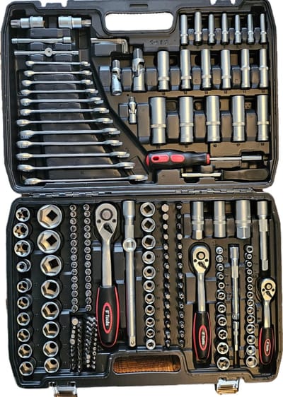 Doppenset F Tools 215-delig Chroom Vanadium Staal