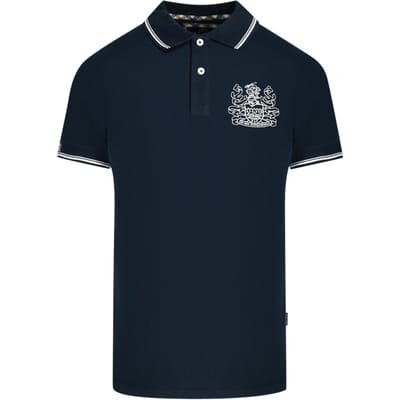 Aquascutum Aldis getipt marineblauw poloshirt