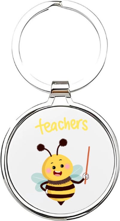 Akyol - teachers Sleutelhanger - Leraar - de beste leraar - jufvrouw - leraar - basisschool juf - lerares - docente - onderwijzeres - basisschool - meester - docent - middelbareschool lerares - de liefste juf - 4 x 7,5 CM