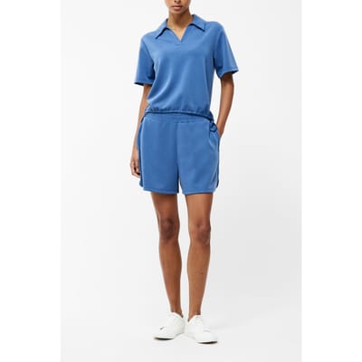 French Connection Wren Polo S/s Tee Slate Blue Maat: XS | Korte Broeken Outlet | Dames | Blauw