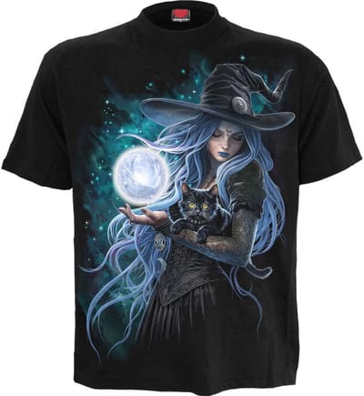 Spiral Mystic Moon T-Shirt Front Unisex T-shirt - zwart - XL