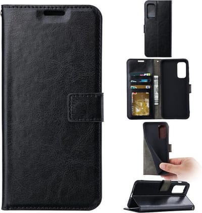 LuxeBass Boekhoesje geschikt voor Motorola Edge 20 Pro - Zwart gsm hoesje - telefoonhoes - telefoonhoesjes