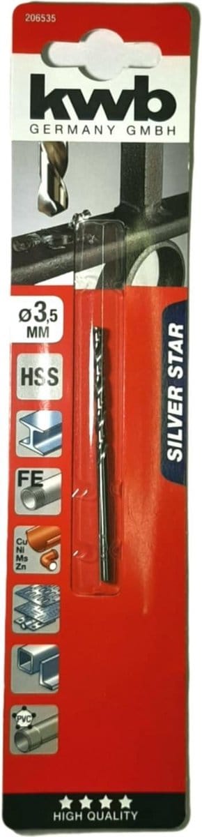 KWB HSS Silverstar Metaalboor op Kaart - 3,5 mm