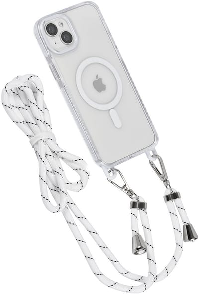 TUNIQ telefoonhoesje voor Apple iPhone 15 Plus - MagSafe backcover met koord - Wit