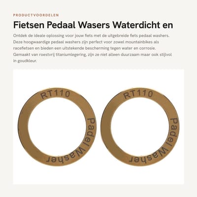 Dailygoods- Pedaal Wasmachines 2 Stuks - Waterdichte/Roestbestendige - Titanium Legering - Minder Wrijving - Comfortabele Rit - Geluid Vermindering - Fietspedaalringen