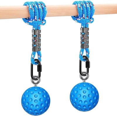 Robuste en Antislip Ball Training Grips voor Bouldering, Fitness en Kettlebell Training - Set van 2 in Blauw