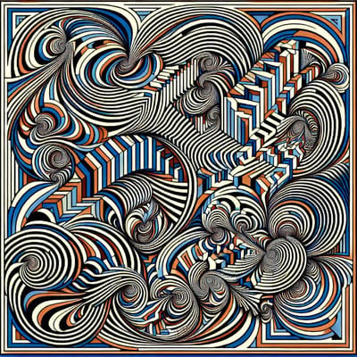 Modern escher schilderij | Abstracte geometrische illusie: een eigentijdse interpretatie van Escher's meesterwerken | Kunst - 100x100 centimeter op Canvas | Foto op Canvas