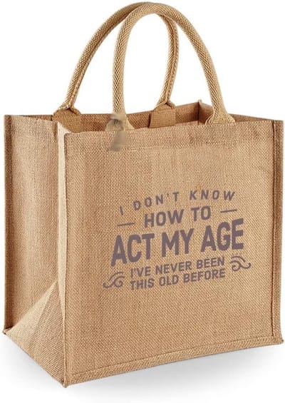 Jute Cadeautas Bruin - Cadeau Tas voor Jubilea en Verjaardagen - 30x30x19 cm