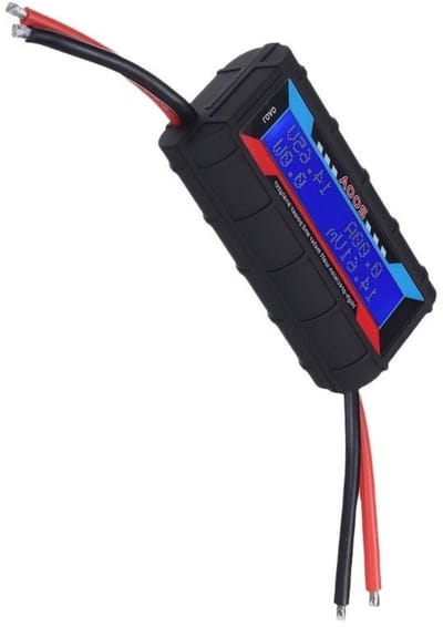 Energiemeter - Stroommeter Batterijtester - Energieverbruik Meten - Ingebouwde Gegevensopslag - 200A - Zwart
