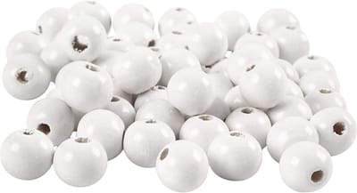 CC Houten Kralen 12 mm Wit 40 stuks